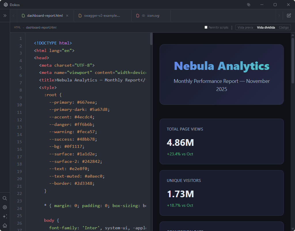Dokos — HTML Preview